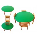 Kids beech wood preschool classroom school tution centre study table and chairs set