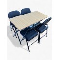 Dining Table with 4 Folding Chairs Set