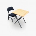 Folding Table with Black Fabric Chair Set