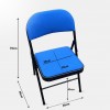 Folding Table with Blue Fabric Chair Set