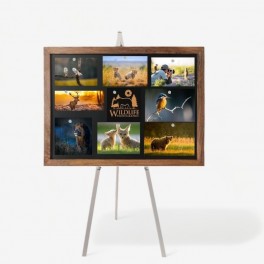 Photograph Display Metal Easel with Wooden Magnet Board