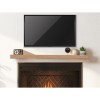 TV Wooden Shelf Under Fireplace Mantel