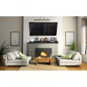 Wooden Shelf (Black) Fireplace Mantel Under TV