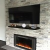 Wooden Shelf (Black) Fireplace Mantel Under TV