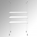 White Wooden Shelf Suspended Cable Display Kit (Ceiling to Floor)