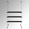 Black Wooden Shelf Suspended Cable Display Kit (Ceiling to Floor)