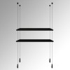 Black Wooden Shelf Suspended Cable Display Kit (Ceiling to Floor)