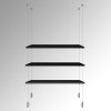 Black Wooden Shelf Suspended Cable Display Kit (Ceiling to Floor)