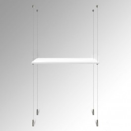 Suspended White Wooden Shelf (Ceiling to Floor) Cable Display Kit