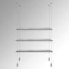 Grey Wooden Shelf Suspended Cable Display Kit (Ceiling to Floor)