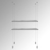 Grey Wooden Shelf Suspended Cable Display Kit (Ceiling to Floor)