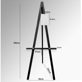 Wooden Display Easel With Artist Caption Holder