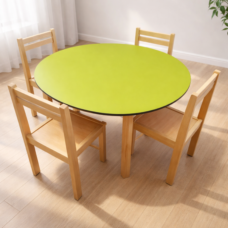 Kids Beech Wood Preschool Classroom Study Table & Chairs Set | Impsuk