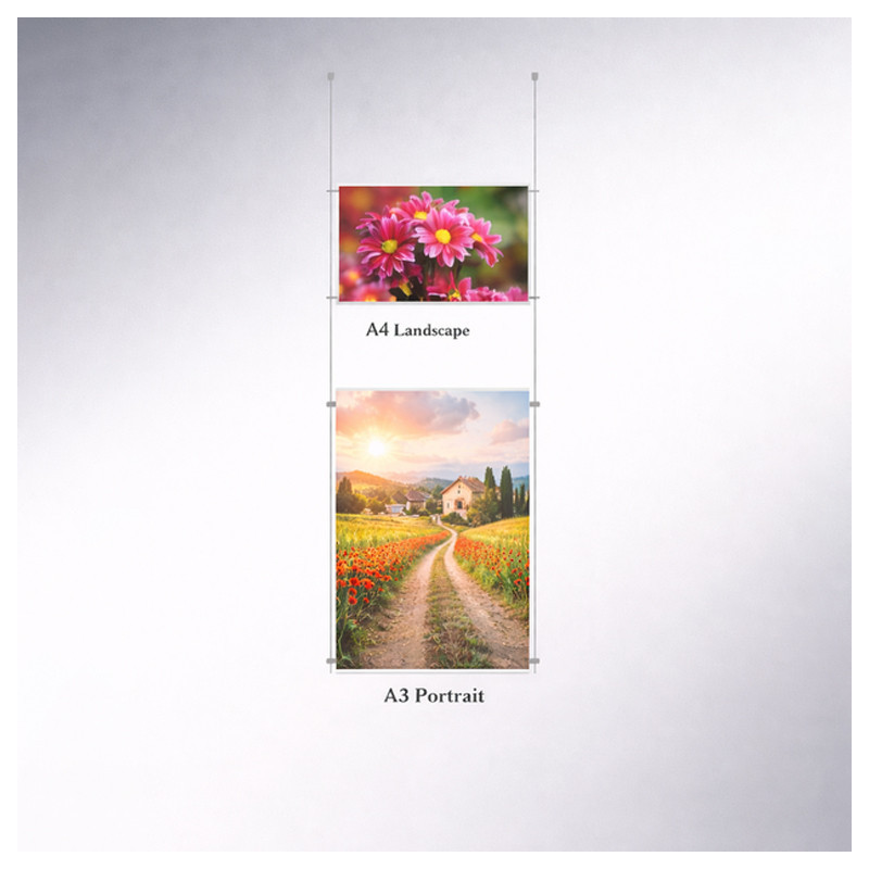 Ceiling Display kit Portrait A3 + Landscape A4