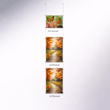 Ceiling Display kit 2 x A3 Portrait  + A4 Landscape | IMPSUK
