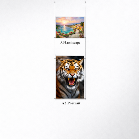 Ceiling Display kit 1 Portrait A3 + Landscape A4