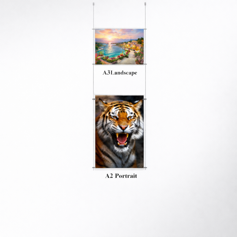 Ceiling Display kit 1 Portrait A3 + Landscape A4