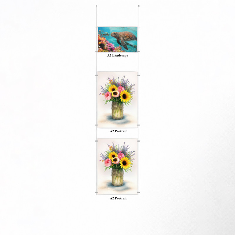 Ceiling Display kit 1 Portrait A3 + Landscape A4