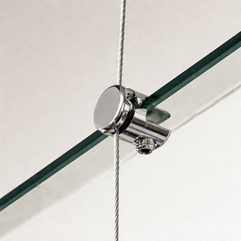 Cable Display Glass Shelf Support Single