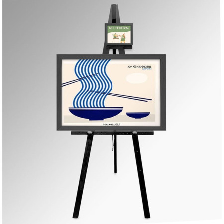 Wooden Display Easel With Artist Caption Card Tray