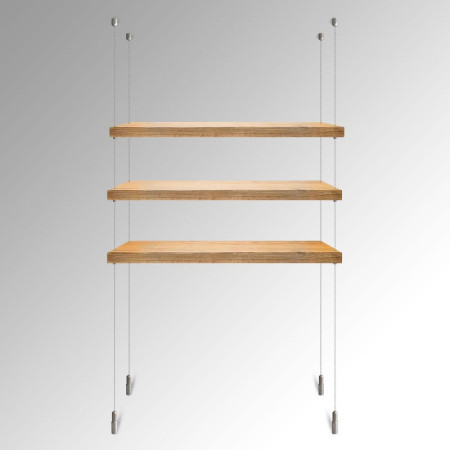 Suspended Ceiling to Floor (Fittings Only) Wooden Shelves Cable Kit