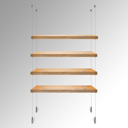 Suspended Ceiling to Floor (Fittings Only) Wooden Shelves Cable Kit
