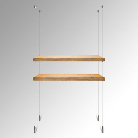 Suspended Ceiling to Floor (Fittings Only) Wooden Shelves Cable Kit