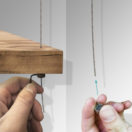 Suspended Ceiling to Floor (Fittings Only) Wooden Shelves Cable Kit