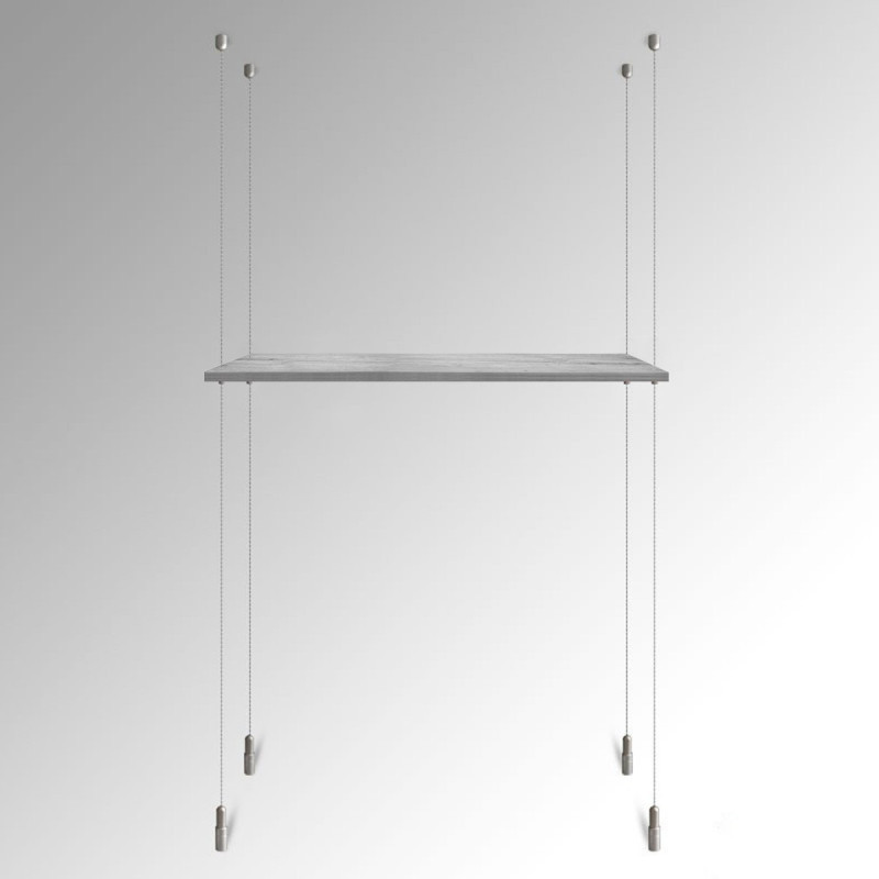 Grey Wooden Shelf Suspended Cable Display Kit