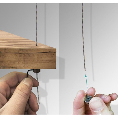 Under Shelf Cable Fixing with Grub Screw – Steel Wire Support Fitting for Floating Shelf Suspension Systems