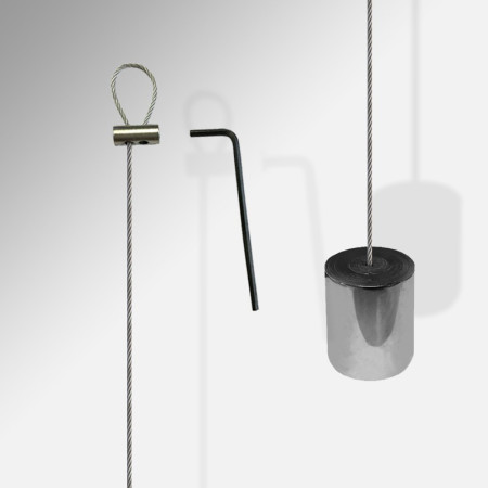 Loop Cable Hanging Kit with Bottom Weight – Steel Wire Suspension System for Displays & Signage