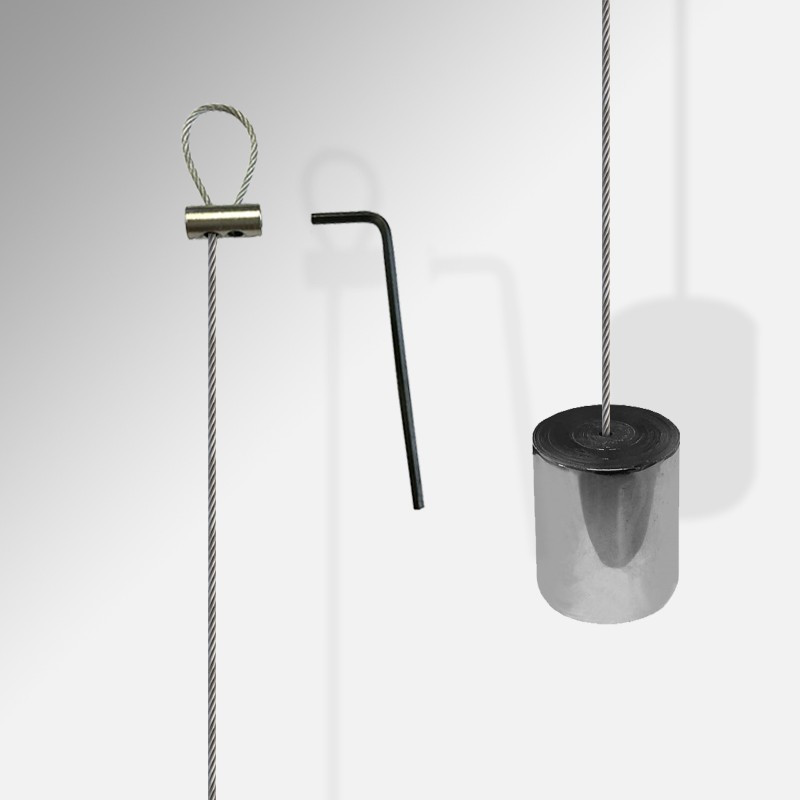 Loop Cable Hanging Kit with Bottom Weight – Steel Wire Suspension System for Displays & Signage