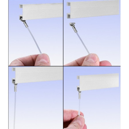 Perlon Hanging Cable with Cobra Head – Clear Adjustable Suspension Wire for Picture, Poster & Display Systems