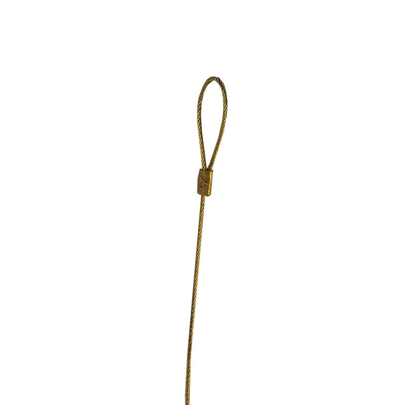 Gold Steel Hanging Cable with Loop – Strong Wire Suspension for Picture, Display & Hanging Systems
