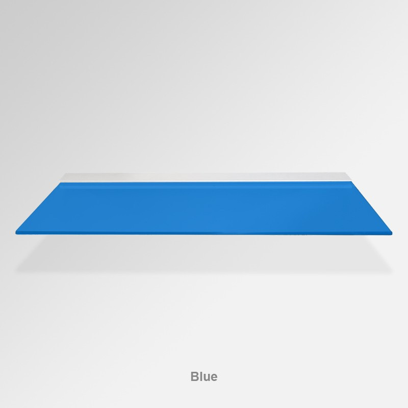 Blue Glass Shelf – Modern Floating Toughened Glass Shelf for Bathroom, Kitchen & Display Use