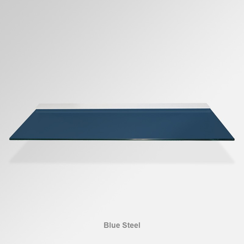 Blue Steel Shelf – Modern Floating Toughened Glass Shelf for Bathroom, Kitchen & Display Use