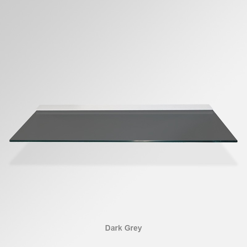 Dark Grey Glass Shelf – Modern Floating Toughened Glass Shelf for Bathroom, Kitchen & Display Use