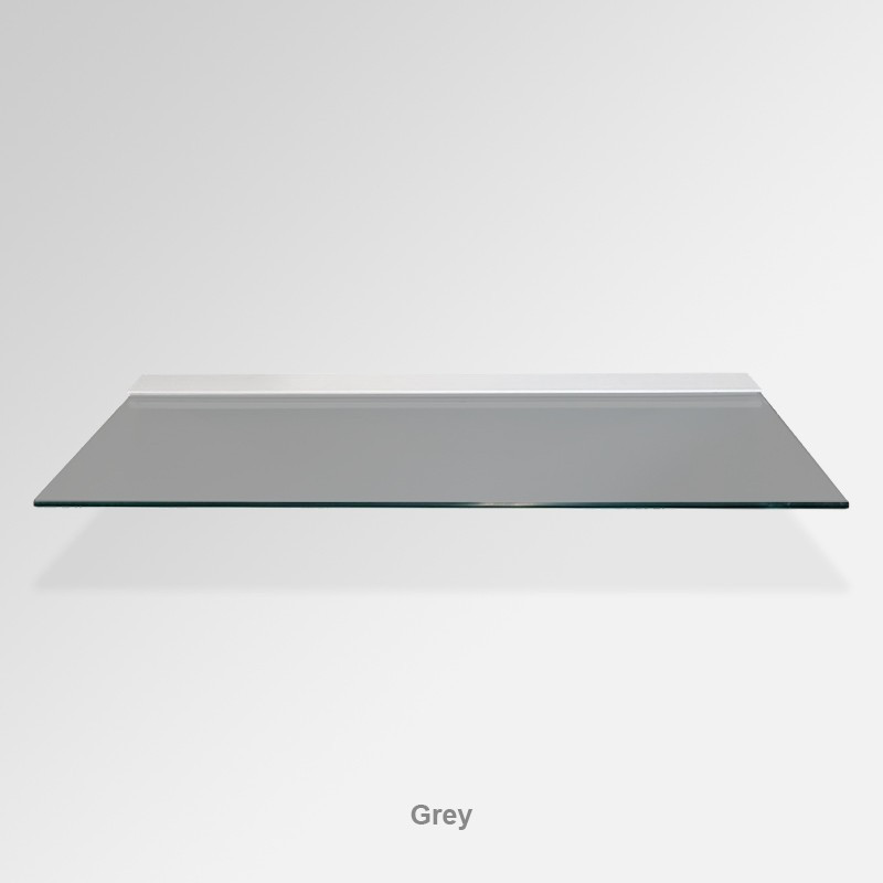 Grey Glass Shelf – Modern Floating Toughened Glass Shelf for Bathroom, Kitchen & Display Use