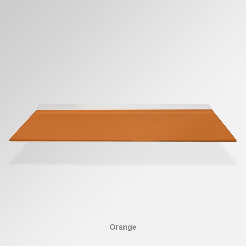 Orange Glass Shelf – Modern Floating Toughened Glass Shelf for Bathroom, Kitchen & Display Use