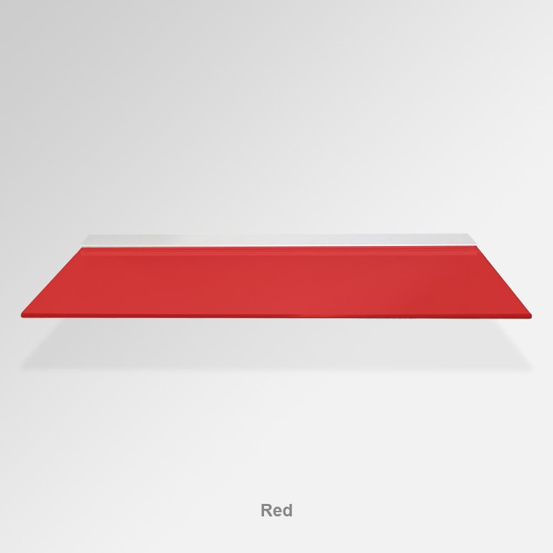 Red Glass Shelf – Modern Floating Toughened Glass Shelf for Bathroom, Kitchen & Display Use
