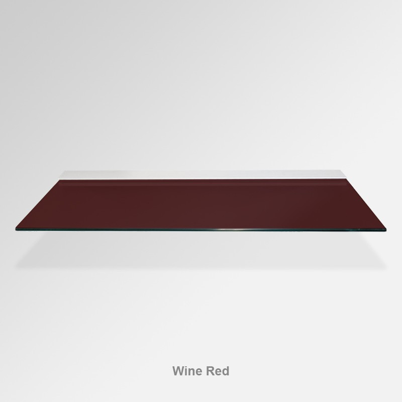 Wine Red Glass Shelf – Modern Floating Toughened Glass Shelf for Bathroom, Kitchen & Display Use