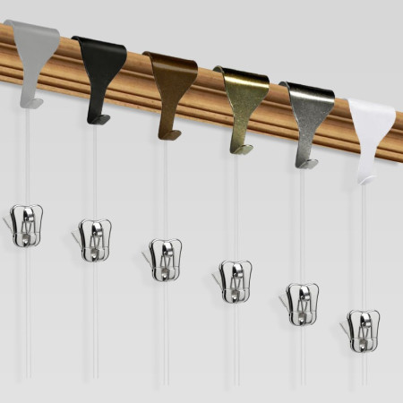 Moulding Hook Clear Wire Set with Zipper Hook(Security)