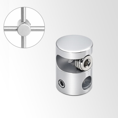 6mm Rod Connector Clamp – Cross Joiner for Rod Display Systems | Multi-Directional Rod Fitting