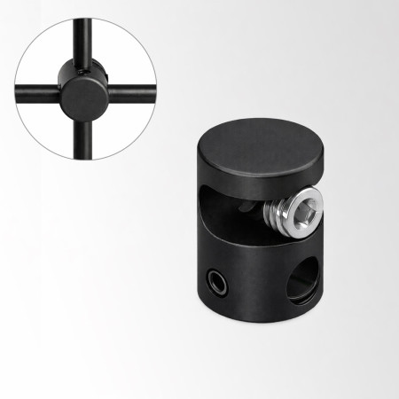 6mm Rod Connector Clamp – Cross Joiner for Rod Display Systems | Multi-Directional Rod Fitting