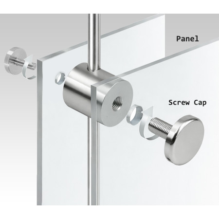 6mm Rod Double Panel Holder – Back-to-Back Display Clamp