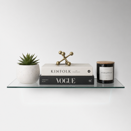 Floating Glass Shelf, Plasterboard