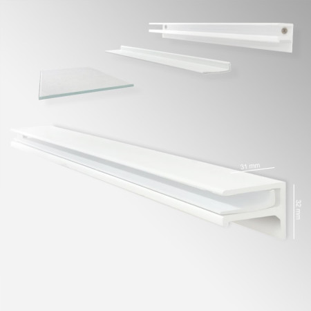 Floating Glass Shelf, Plasterboard