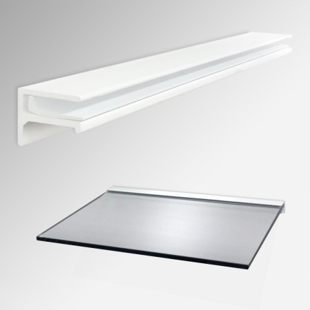 Floating Glass Shelf, Plasterboard