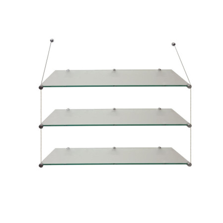 Heavy Duty Glass Shelf Kit | Supports Up to 50KG | 6mm & 8mm Toughened Glass Compatible | Up to 300cm