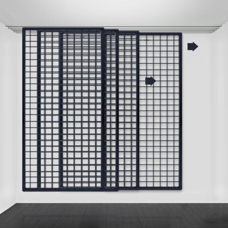 Easy-Slide Grid / Mesh Wall System | Sliding Gallery Display Wall Track (2m & 3m Ceiling Mounted)